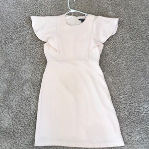 Flutter sleeve off white dress